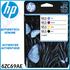 HP 953 CMYK (4-Ink CMYK Pack) BLACK + CYAN + MAGENTA + YELLOW ALL Original Ink Cartridges 6ZC69AE