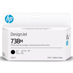 HP 738M BLACK Original DesignJet Ink Cartridge A24VLA - 130 Ml.