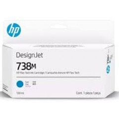 HP 738M CYAN Original DesignJet Ink Cartridge A24VMA - 130 Ml.