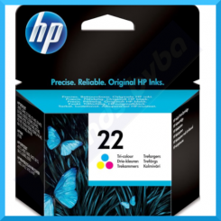 HP 22 Tri-Color Ink Original Cartridge C9352AE (165 Pages) for HP Deskjet F2149, F2179, F2185, F2210, F2224, F2240, F2288, F2290, F375; Officejet 43XX
