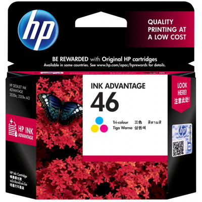 HP 46 COLOR ORIGINAL DeskJet Ink Cartridge CZ638AE#BFW (26 ml)
