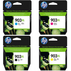 HP 903XL (4-Ink CMYK Bundle) Black T6M15AE / Cyan T6M03AE / Magenta T6M07AE / Yellow T6M11AE High Capacity Officejet Original Ink Cartridges (3HZ51AE)