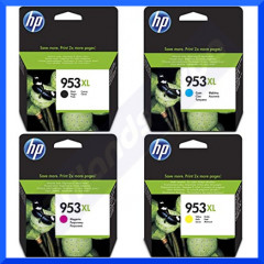 HP 953XL Original High Capacity 4-Ink CMYK Pack Black L0S70AE / Cyan F6U16AE / Magenta F6U17AE / Yellow F6U18AE Officejet Original Ink Cartridges