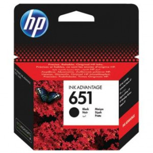 HP 651 Black Original Ink Advantage Cartridge C2P10AE (600 Pages) for HP DeskJet Advantage 5575, HP OfficeJet Portable 202, 252