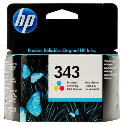 HP 343 Tri-Color Original Ink Cartridge C8766EE (260 Pages) for HP OfficeJet 6205, 6208Aio, 6210Aio, 6215Aio, 7205Aio, 7210Aio, 7213Aio, 7215Aio, 7218Aio, 7310Aio, 7313Aio, 7408Aio, 7410Aio