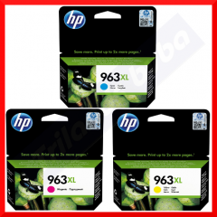 HP 963XL CMY (3-Ink Bundle) Original Officejet High Capacity Cyan 3JA27AE / Magenta 3JA28AE / Yellow 3JA29AE  ink Cartridges ( (3 X 1600 Pages)