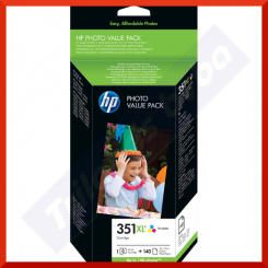 HP 351XL Tri-Color High Capacity Original Ink Cartridge Photo Pack Q8848EE - Outlet Sale - Original Sealed Product - Old Retail Box