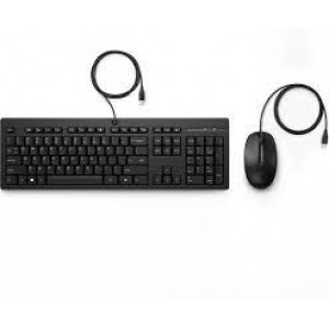 HP 225 Keyboard & Mouse - USB Cable Keyboard - Belgian - Black - USB Cable Mouse - Scroll Wheel - AZERTY - Black - Compatible with Windows - QWERTY - English