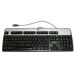 HP KU-0316 Wired USB Keyboard 434821-B33 (Qwerty International) Black / Silver Business Keyboard - for HP Desktop, Notebooks, thin Clients Computers