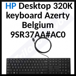 HP 320K Wired USB Interface Keyboard 9SR37AA#AC0 - Cable Connectivity - USB Interface - Belgian - AZERTY Layout - Black - Notebook - Windows