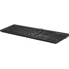HP 125 Keyboard - Cable Connectivity - USB Interface - Black - Plunger Keyswitch - Windows - Qwerty