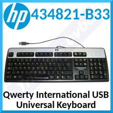 HP KU-0316 Wired USB Keyboard 434821-B33 (Qwerty International) Black / Silver Business Keyboard
