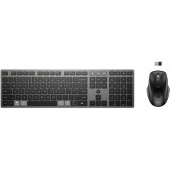 HP 725 Keyboard and mouse set multi-device, rechargeable, powered by SuperCapacitor full size wireless 2.4 GHz, Bluetooth QWERTY English nightfall black Smart Buy