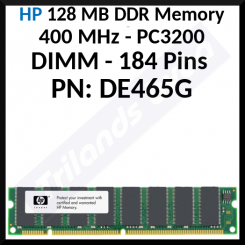 HP 128 MB DDR Memory DE465G - 128 MB - DDR - DIMM - 184 Pins - 400 MHz - PC3200 - NONECC - Refurbished