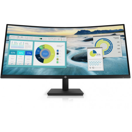 HP P34hc G4 - P-Series - LED monitor 21Y56AA#ABB - curved - 34" - 3440 x 1440 WQHD @ 60 Hz - VA - 250 cd/m - 3500:1 - 5 ms - HDMI, DisplayPort, USB-C - speakers - black