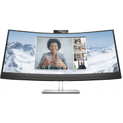 HP E34m G4 Conferencing Monitor - E-Series - LED monitor - curved - 34" - 3440 x 1440 WQHD @ 75 Hz - VA - 400 cd/m - 3000:1 - 5 ms - HDMI, DisplayPort, USB-C - speakers - silver (stand), black head