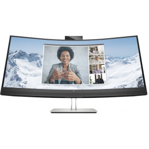 HP E34m G4 Conferencing Monitor - E-Series - LED monitor - curved - 34" - 3440 x 1440 WQHD @ 75 Hz - VA - 400 cd/m - 3000:1 - 5 ms - HDMI, DisplayPort, USB-C - speakers - silver (stand), black head