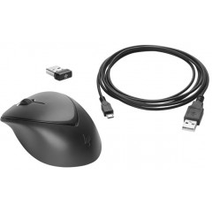 HP Premium Mouse right and left-handed laser 3 buttons wireless 2.4 GHz USB wireless receiver black - 1JR31AA