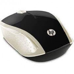 HP 200 Mouse - Radio Frequency - USB - Optical - 3 Button(s) - Silk Gold - Wireless - 1000 dpi - Scroll Wheel - Symmetrical