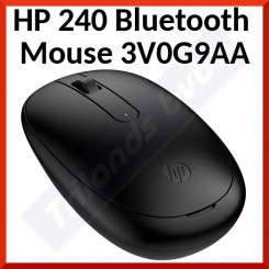 HP 240 - Mouse - right and left-handed - optical - 3 buttons - wireless - Bluetooth 5.1 - USB wireless receiver - jet black