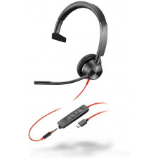 HP Poly Blackwire 3315 Monaural USB-C Headset +3.5mm Plug + USB-C/A Adapter