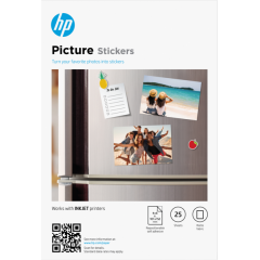 HP AM6D9A InkJet Photo Paper 10 X 15 cm, white self-adhesive Photo Stickers - 25 Sheets