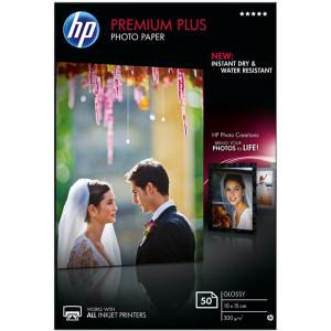 HP Original Premium Plus Glossy Photo Paper white - 300g/m2 - 100x150mm 50 sheets - (CR695A) 