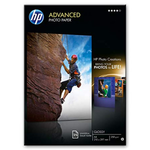 HP Advanced Glossy Inkjet Photo Paper Q5456A - (A4) 210mm  X 297mm - 250 Grams/M2 - 25 Sheets Pack