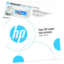 HP Advanced - Glossy - 10.5 mil - 102 x 305 mm - 250 g/m - 65 lbs - 10 sheet(s) photo paper - 49V51A