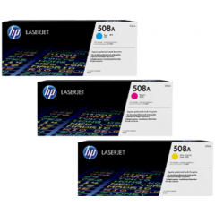 HP 508A CMY (3-Toner CMY Bundle) Cyan CF361A + Magenta CF363A + Yellow CF362A ALL ORIGINAL LaserJet Toner Cartridges (3 X 5.000 Pages)