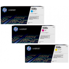 HP 508X CMY (3-Toner CMY Bundle) Cyan CF361X + Magenta CF363X + Yellow CF362X ALL High Capacity ORIGINAL LaserJet Toner Cartridges (3 X 9.500 Pages)