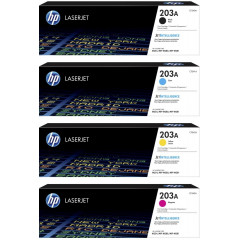 HP 203A CMYK Bundle (4-Toners CMYK Bundle) Cyan CF541A / Magenta CF543A / Yellow CF542A / Black CF540A Original LaserJet Toner Cartridges (3 X 1300 Pages + 1 X 1400 Pages)