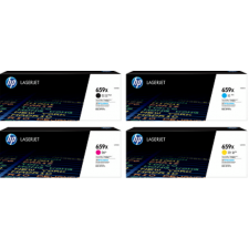 HP 659X CMYK (4-High Capacity Toner Bundle) - Cyan W2011X + Magenta W2013X + Yellow W2012X + Black W2010X ORIGINAL Color LaserJet High Yield Toner Cartridges ( 3 X 29.500 pages + 1 X 34.000 Pages)