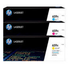 HP 659X CMY (3-High Capacity Toner Bundle) - Cyan W2011X + Magenta W2013X + Yellow W2012X ORIGINAL Color LaserJet High Yield Toner Cartridges ( 3 X 29.500 pages)