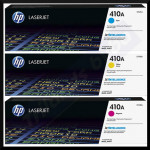 HP 410A (CMY 3-Toner Bundle) Original Cyan CF411A / Magenta CF413A / Yellow CF412A LaserJet Toner Cartridges (3 X 2300 Pages)