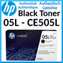HP 05L Original BLACK LaserJet Toner Cartridge CE505L (1000 Pages) - HP Authentic Blue Box Pack CE505L