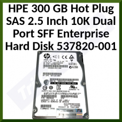 HPE 300 GB Enterprise Hot Plug SAS 2.5 Inch 10K Dual Port SFF Hard Disk EG0300FBLSE /  537820-001 - Drive Only - NO Smart Carrier - Condition: REFURBISHED
