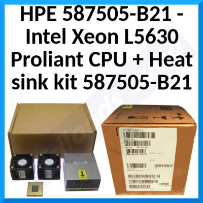 HPE 587505-B21 - Intel Xeon L5630 Proliant CPU + Heat Sink Kit 587505-B21 - Original Sealed Box Unit with CPU Cooler