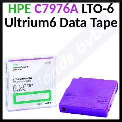 HPE C7976A LTO-6 Ultrium6 Data Tape - 2.5 TB / 6.25 TB Read / Write Cartridge (1-Pack)