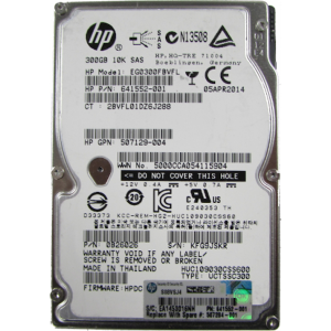 HPE 300 GB 2.5-inch SFF SAS 6Gb/s 10K RPM 512n Dual Port Enterprise Hot-Plug Hard Drive 641552-001 (Drive Only NO CADDY) - Refurbished - for HPE G8 G9 (Gen8 Gen9) 2.5-inch SFF Servers 