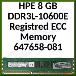 HPE (647658-081) 8 GB DDR3L-10600E Registred ECC Memory - Refurbished
