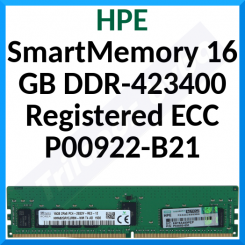 HPE (P00922-B21) SmartMemory 16 GB DDR-423400 Registered ECC - DIMM 288-pin - 2933 MHz / PC4-23400 - CL21 - 1.2 V - registered - ECC