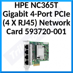 HPE NC365T Gigabit 4-Port (Quad Port) PCIe (4 X RJ45) Network Card 593720-001