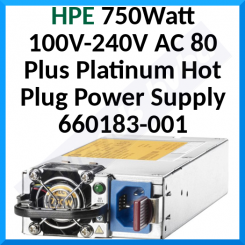 HPE 660183-001 - 750 Watt 100V-240V AC Platinum Plus Hot Plug Common Slot Power Supply Kit for ProLiant Generation8 Servers - Refurbished