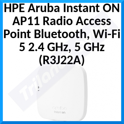 HPE Aruba Instant ON AP11 - Radio access point - 802.11ac Wave 2 - Bluetooth, Wi-Fi 5 - 2.4 GHz, 5 GHz - with DC Power Adapter, Cord