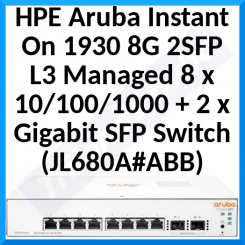 HPE Aruba Instant On 1930 8G 2SFP Switch - Switch - L3 - Managed - 8 x 10/100/1000 + 2 x Gigabit SFP - rack-mountable
