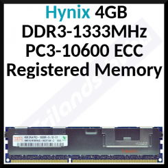 Hynix HMT151R7BFR4C-H9-D7AA-C - 4GB DDR3-1333MHz PC3-10600 ECC Registered CL9 240-Pin DIMM 1.5V Dual Rank Memory Module - Refurbished