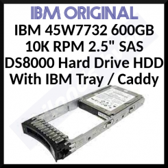 IBM 45W7732 600GB 10K RPM 2.5" SAS DS8000 Hard Drive HDD With IBM Tray / Caddy - Refurbished