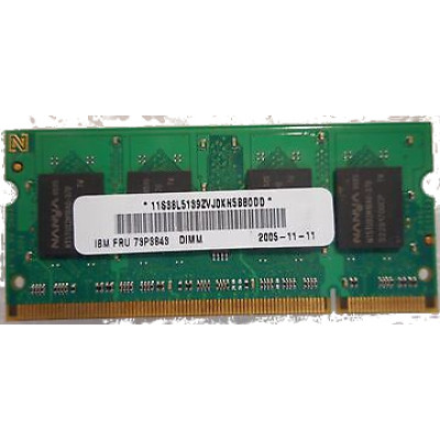 IBM 512 MB SODimm Memory 73P3843 - 512 MB, SODimm DDR2 - 200 Pins - PC2-4200 - 533MHz - 1.8V - for Thinkpad T43, T43p, R52, Z60 - Refurbished