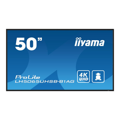 Iiyama ProLite LH5065UHSB-B1AG 50" Diagonal Class (49.5" viewable) LED-backlit LCD display digital signage Android 4K UHD (2160p) 3840 x 2160 black